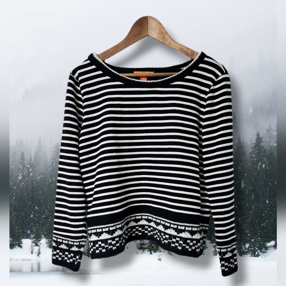 Striped Cotton Long Sleeve Sweater | Joe Fresh | Large - Picture 10 of 10